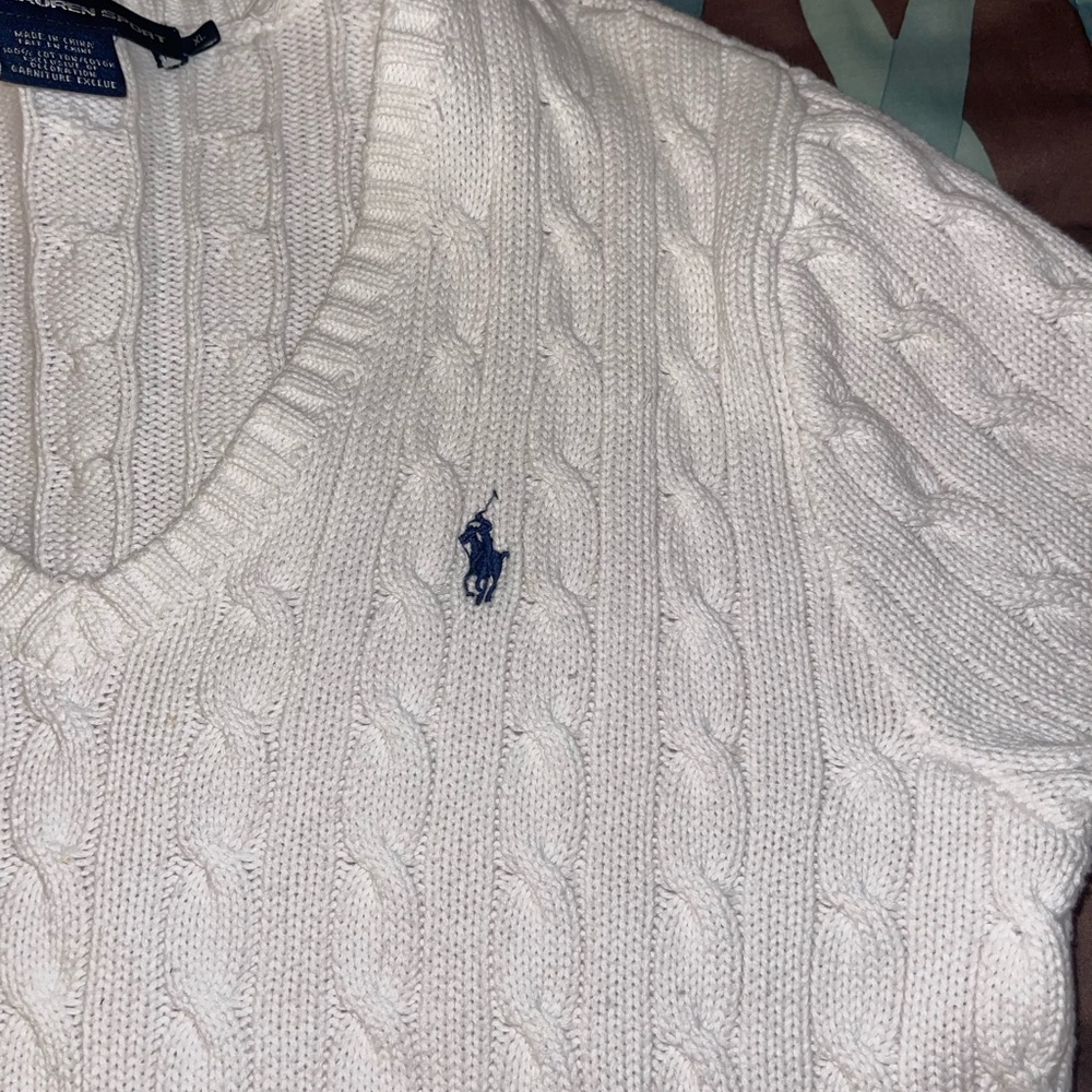 Womens Polo Sweater V-Neck XL